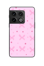 Sparkling Bows Premium Glass Back Cover For One Plus 13, 12, 11, 10, Nord Series