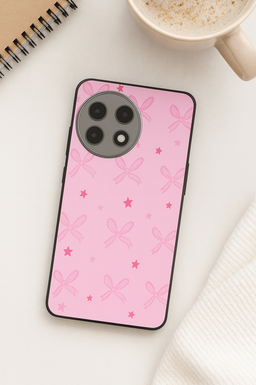 Sparkling Bows Premium Glass Back Cover For One Plus 13, 12, 11, 10, Nord Series