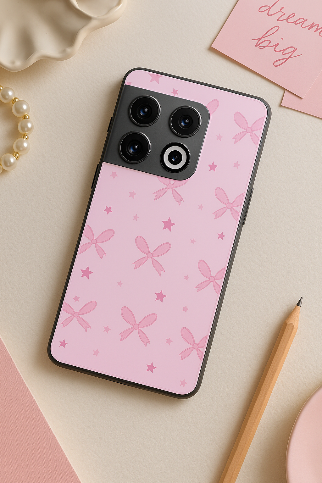 Sparkling Bows Premium Glass Back Cover For One Plus 13, 12, 11, 10, Nord Series