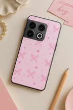 Sparkling Bows Premium Glass Back Cover For One Plus 13, 12, 11, 10, Nord Series