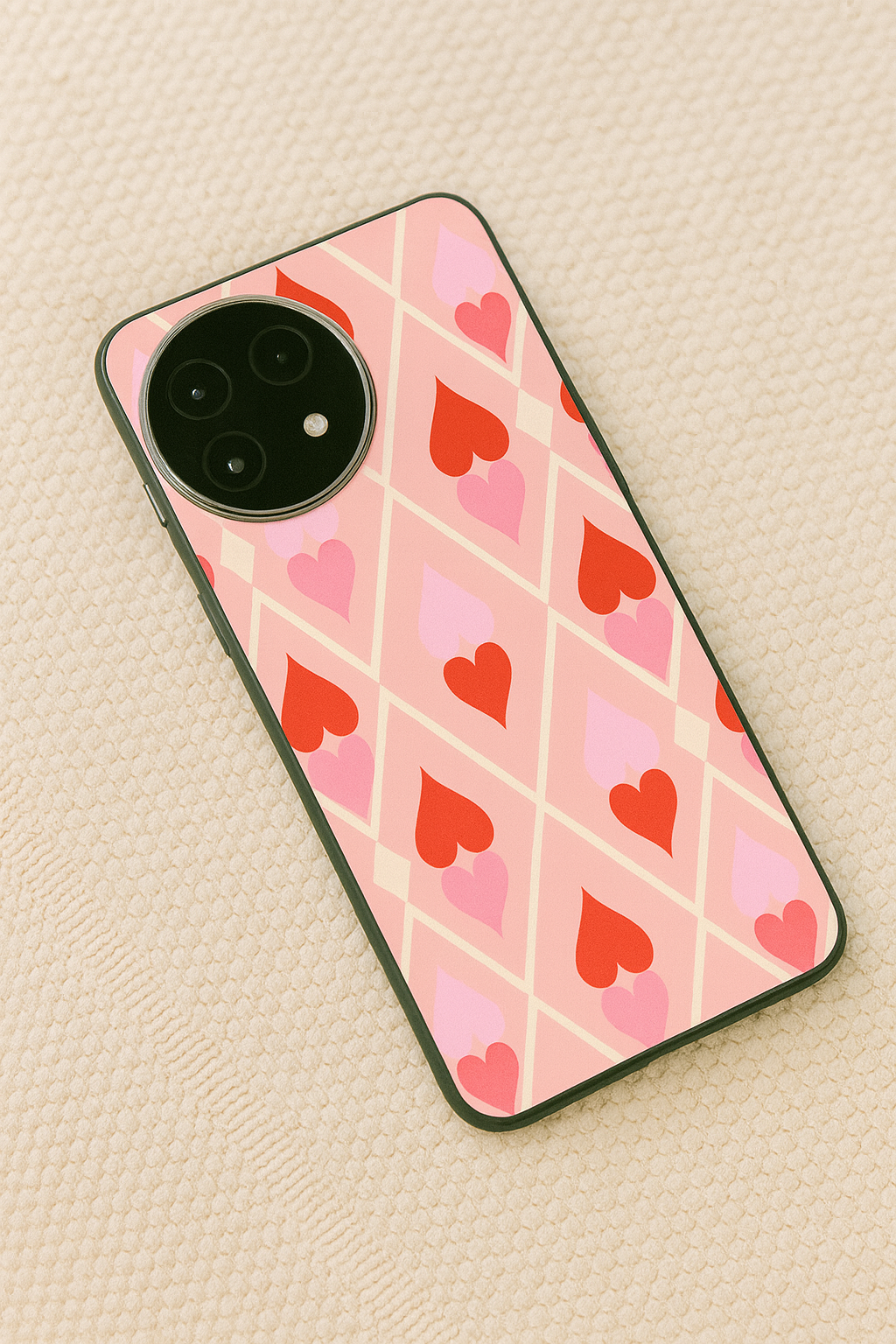 Hearts Play Premium Glass Back Cover For One Plus 13, 12, 11, 10, Nord Series