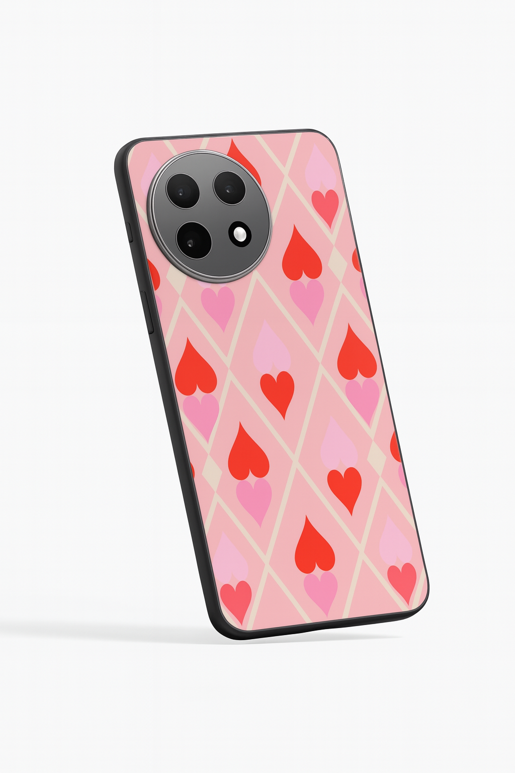 Hearts Play Premium Glass Back Cover For One Plus 13, 12, 11, 10, Nord Series