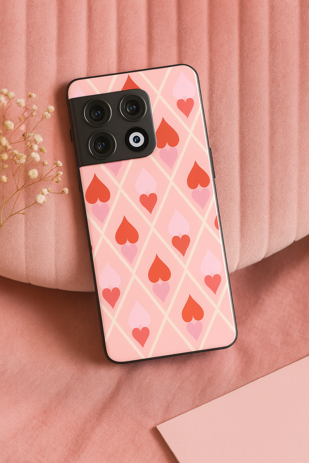 Hearts Play Premium Glass Back Cover For One Plus 13, 12, 11, 10, Nord Series