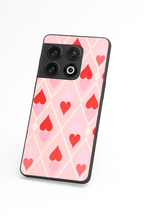 Hearts Play Premium Glass Back Cover For One Plus 13, 12, 11, 10, Nord Series