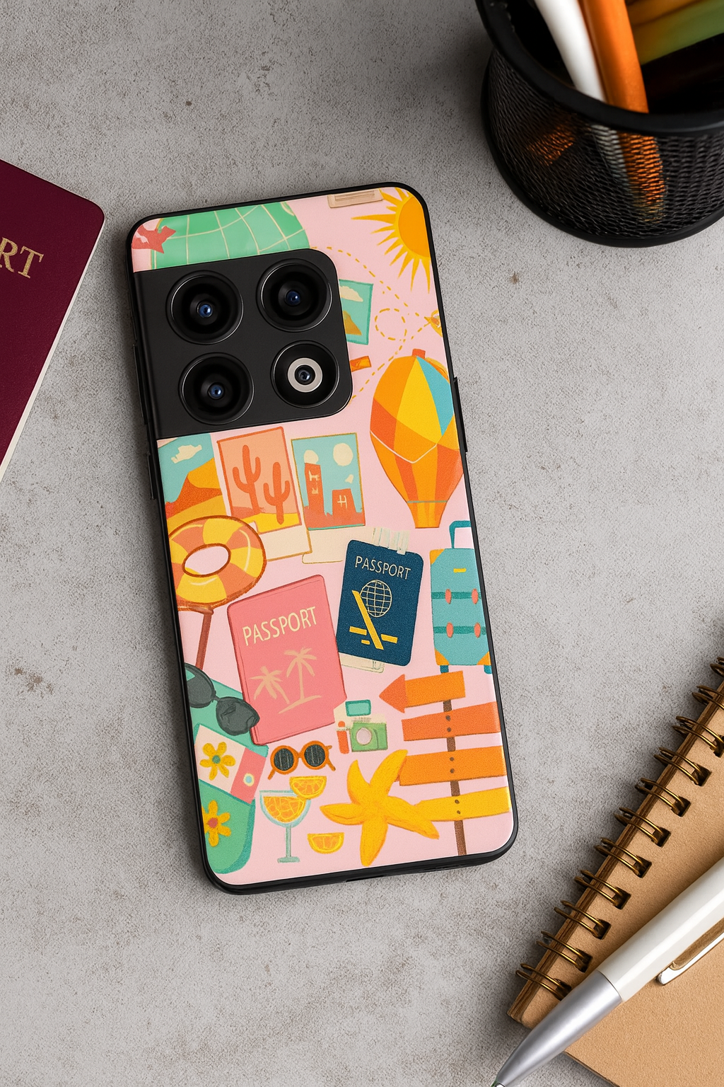 I Love Travelling Premium Glass Back Cover For One Plus 13, 12, 11, 10, Nord Series