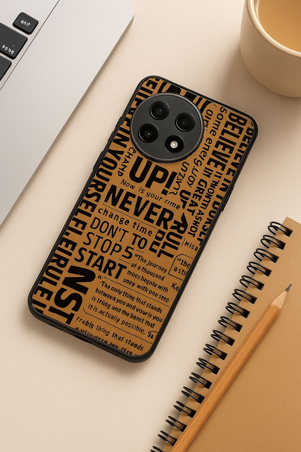 Words Of Strenght Premium Glass Back Cover For One Plus 13, 12, 11, 10, Nord Series