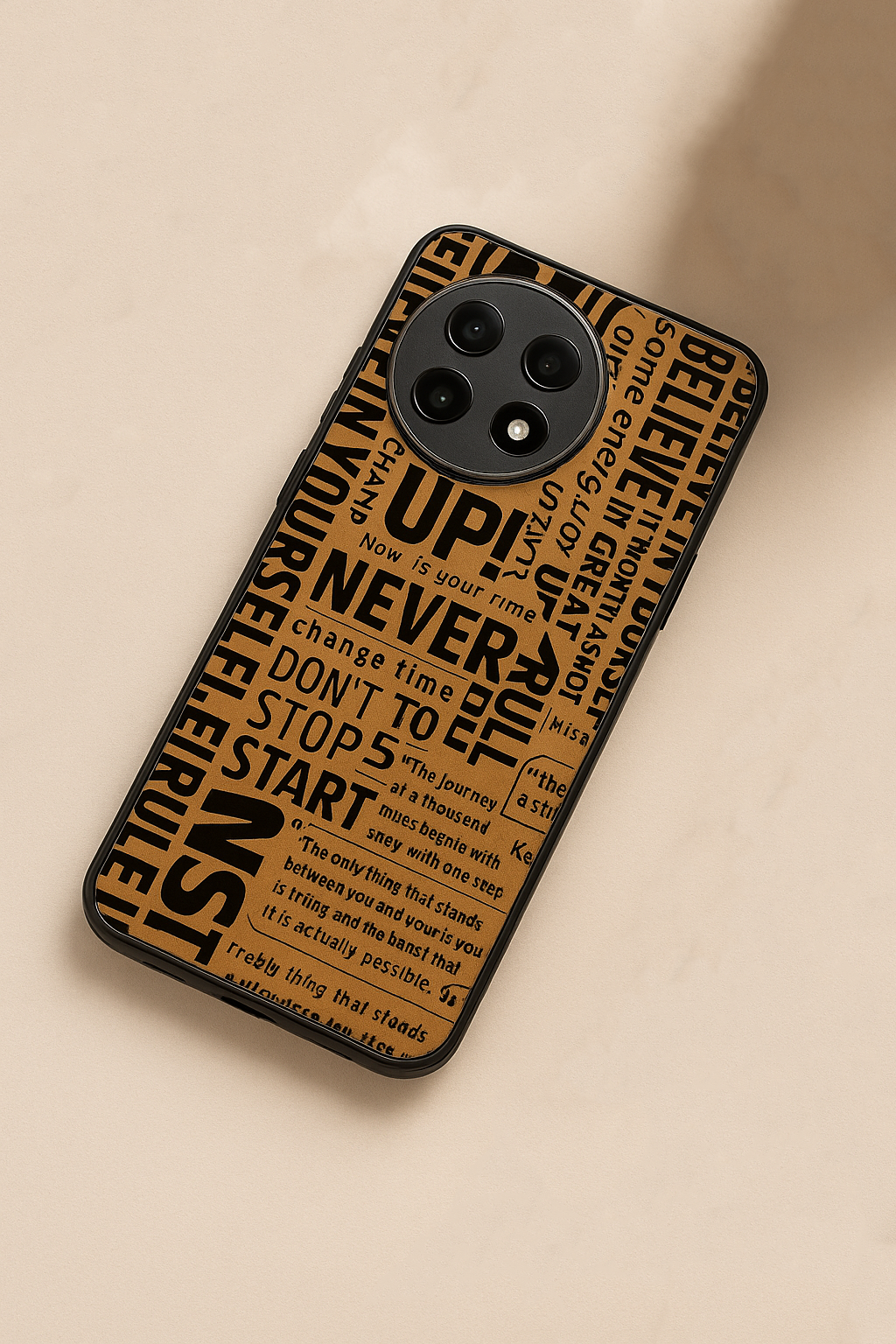 Words Of Strenght Premium Glass Back Cover For One Plus 13, 12, 11, 10, Nord Series