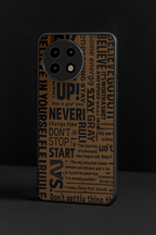 Words Of Strenght Premium Glass Back Cover For One Plus 13, 12, 11, 10, Nord Series