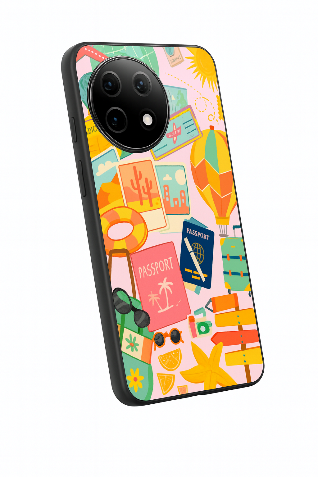 I Love Travelling Premium Glass Back Cover For One Plus 13, 12, 11, 10, Nord Series