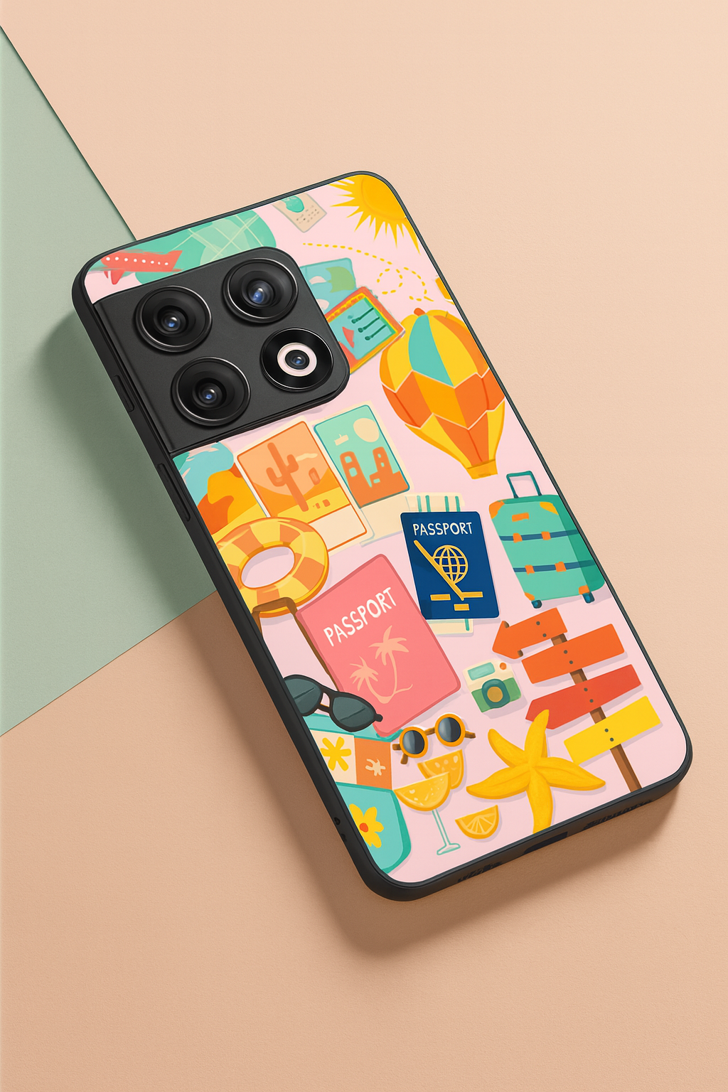 I Love Travelling Premium Glass Back Cover For One Plus 13, 12, 11, 10, Nord Series