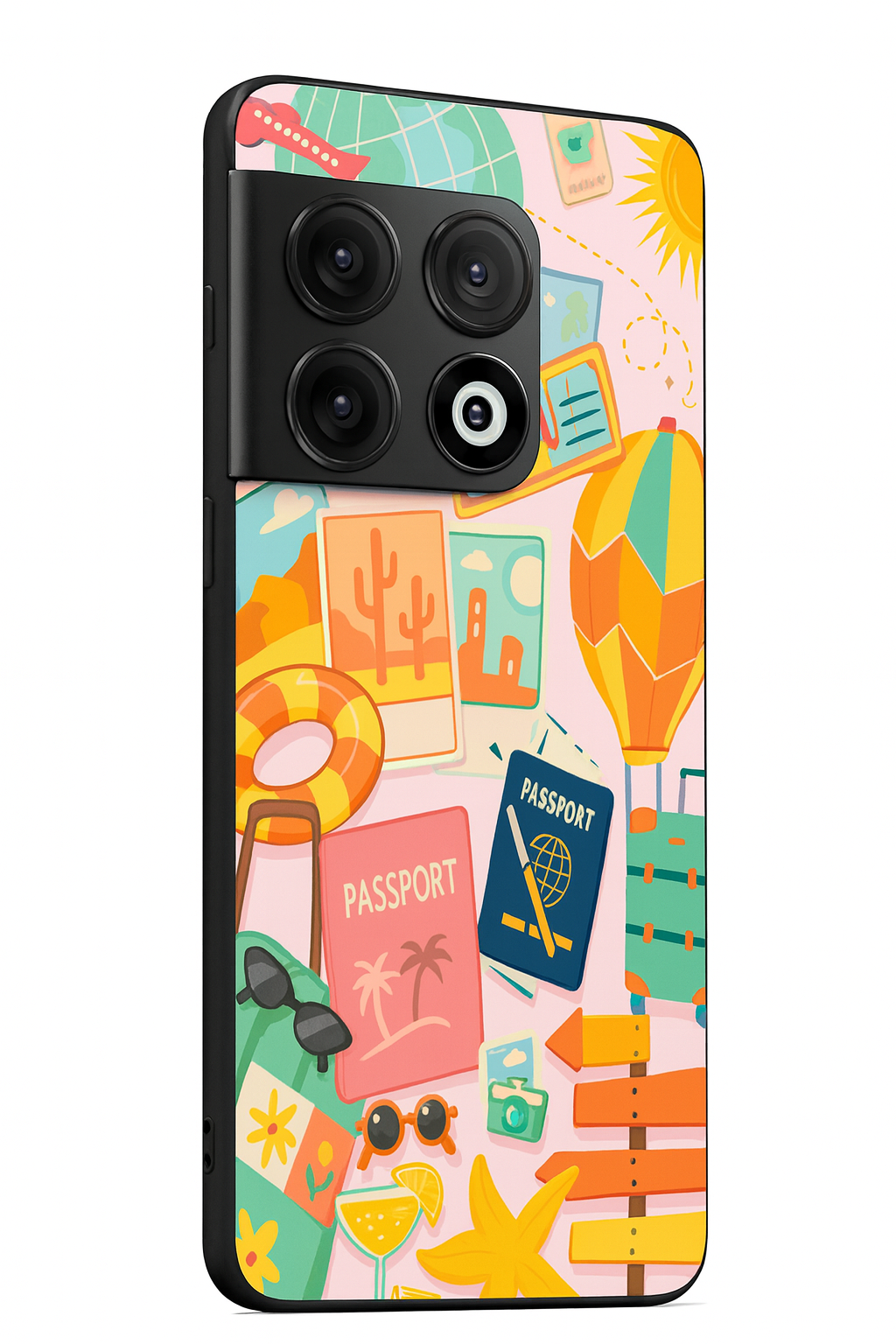 I Love Travelling Premium Glass Back Cover For One Plus 13, 12, 11, 10, Nord Series