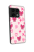 XOXO Bows Premium Glass Back Cover For One Plus 13, 12, 11, 10, Nord Series