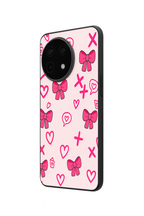 XOXO Bows Premium Glass Back Cover For One Plus 13, 12, 11, 10, Nord Series