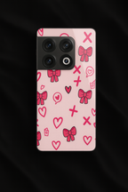 XOXO Bows Premium Glass Back Cover For One Plus 13, 12, 11, 10, Nord Series