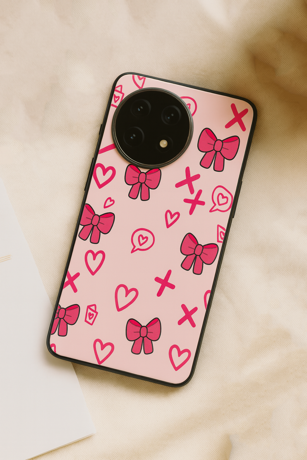 XOXO Bows Premium Glass Back Cover For One Plus 13, 12, 11, 10, Nord Series