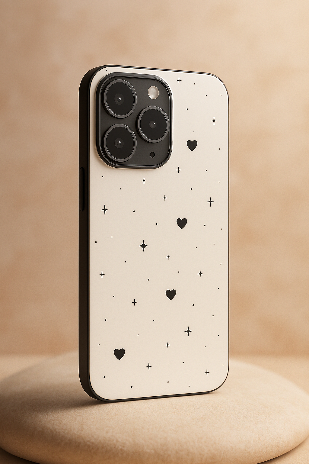 Starry Hearts Printed Glass Back iPhone Covers (11–16) Series | Aesthetic Designs