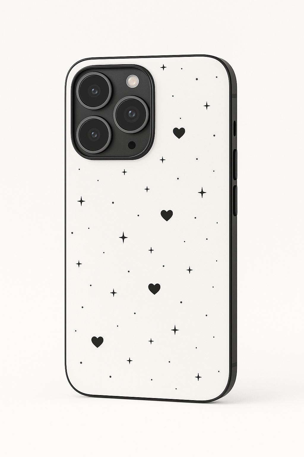 Starry Hearts Printed Glass Back iPhone Covers (11–16) Series | Aesthetic Designs