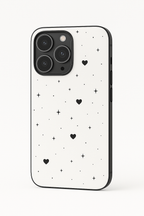Starry Hearts Printed Glass Back iPhone Covers (11–16) Series | Aesthetic Designs