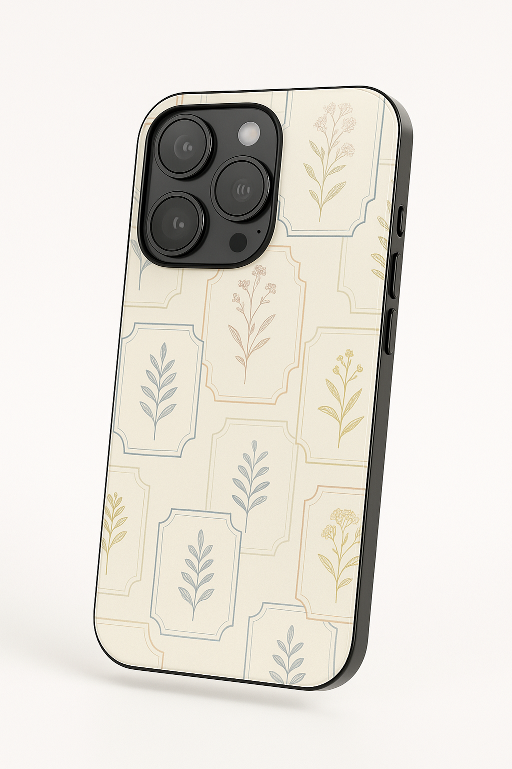 Vintage Flora Printed Glass Back iPhone Covers (11–16) Series | Aesthetic Designs