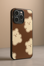 Cocoa Bear Printed Glass Back iPhone Covers (11–16) Series | Cute Designs