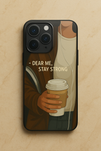 Coffee & Courage Printed Glass Back iPhone Covers (11–16) Series | Aesthetic Designs
