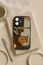 Coffee & Courage Printed Glass Back iPhone Covers (11–16) Series | Aesthetic Designs
