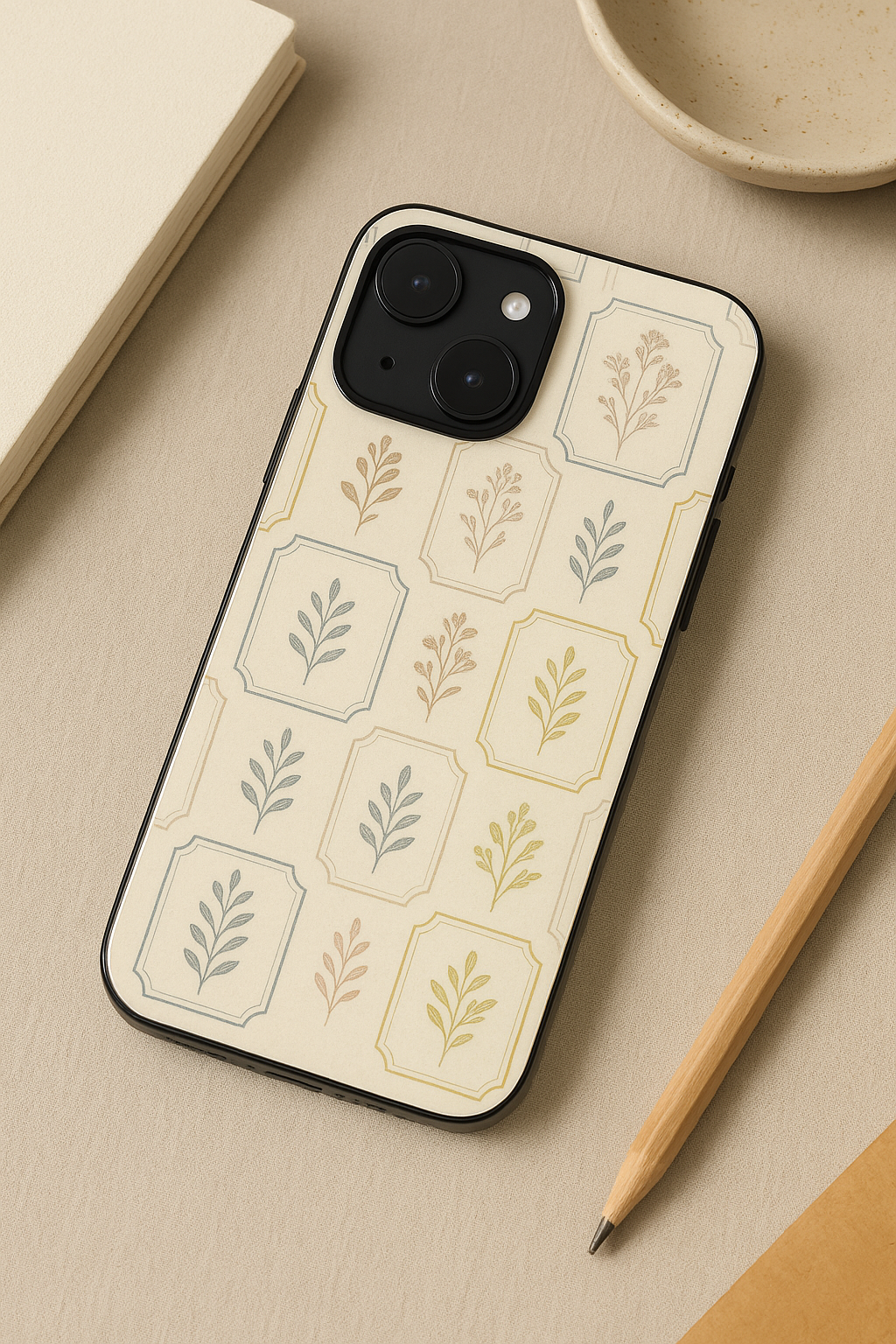 Vintage Flora Printed Glass Back iPhone Covers (11–16) Series | Aesthetic Designs