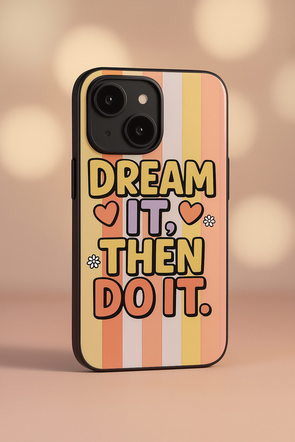 Dream & Do Printed Glass Back iPhone Covers (11–16) Series | Cute Designs
