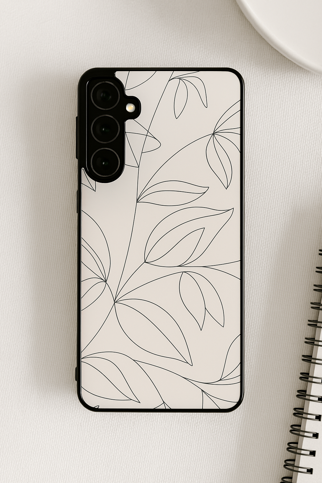 Petal Sketch Premium Glass Back Cover For Samsung Galaxy S, A, M & F Series