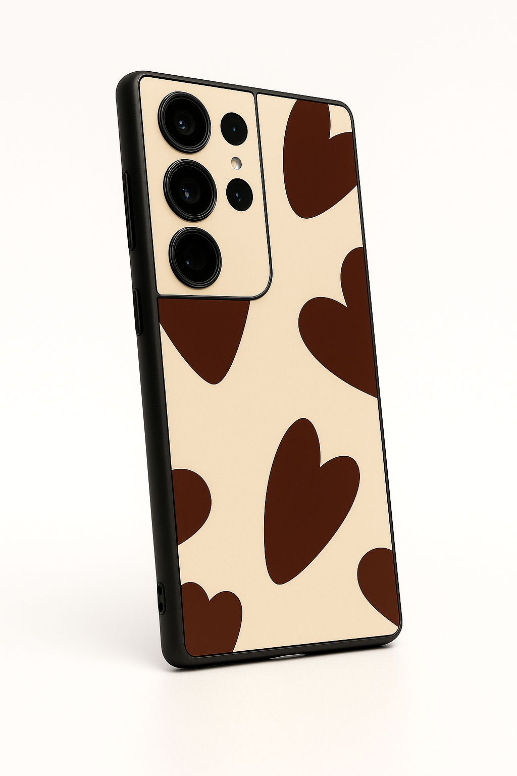 Chocolate Hearts  Premium Glass Back Cover For Samsung Galaxy S, A, M & F Series