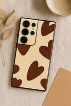 Chocolate Hearts  Premium Glass Back Cover For Samsung Galaxy S, A, M & F Series