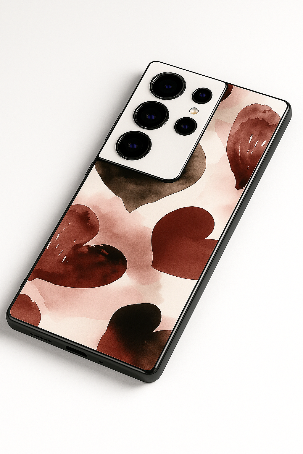 Watery Hearts Premium Glass Back Cover For Samsung Galaxy S, A, M & F Series