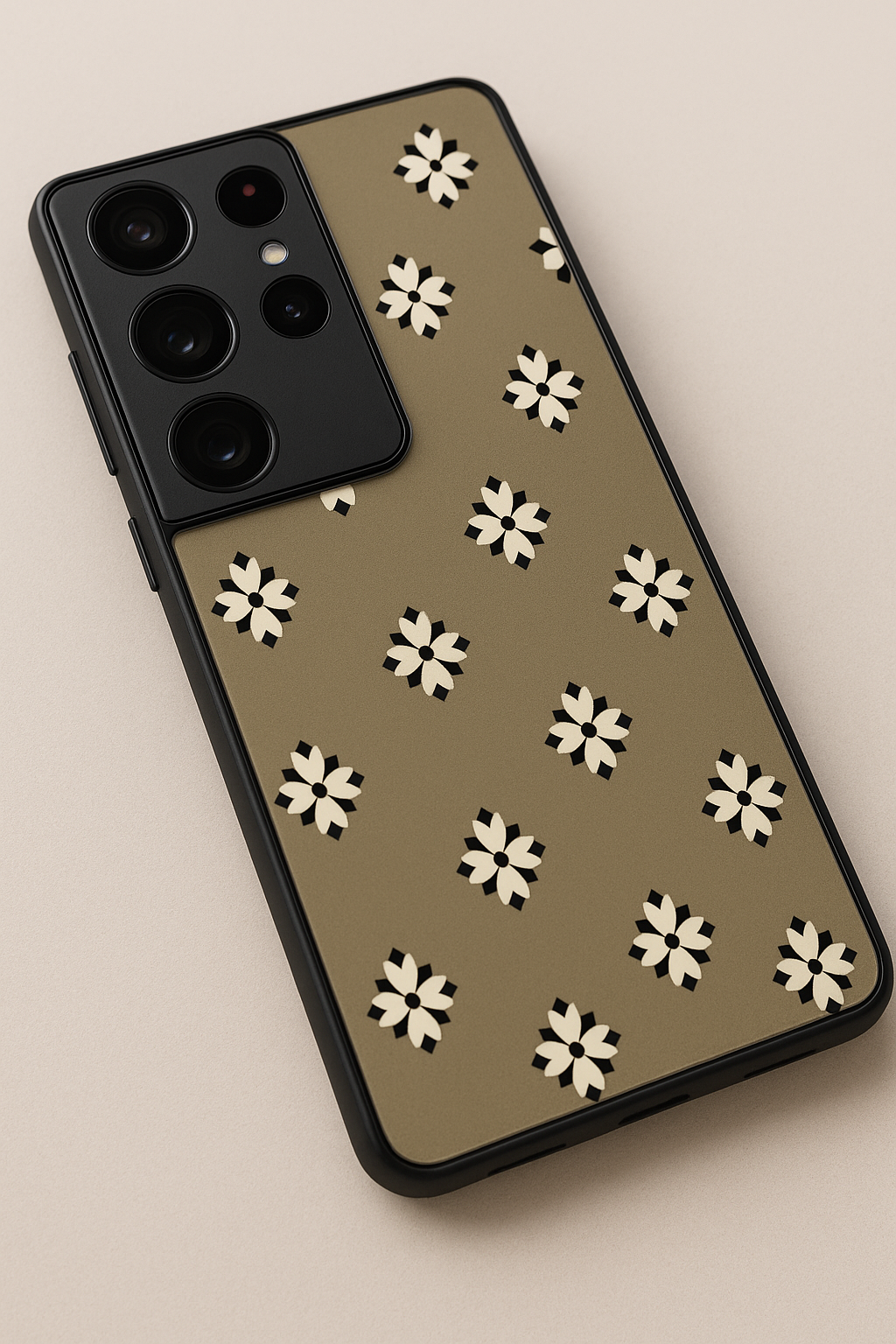 Aesthetic Floral Grid Premium Glass Back Cover For Samsung Galaxy S, A, M & F Series