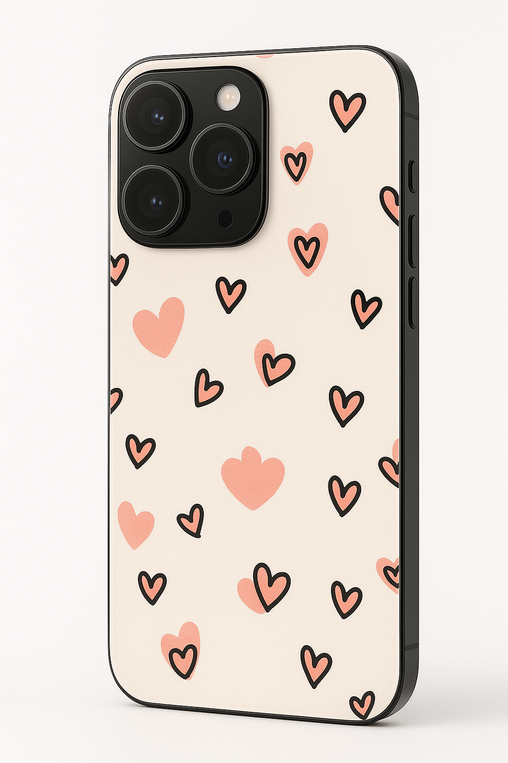 Love Doodle Printed Glass Back iPhone Covers (11–16) Series | Cute Designs