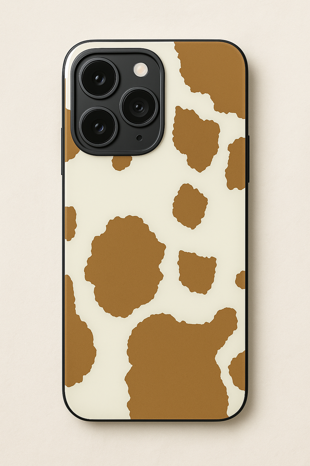 Mocha Moo Printed Glass Back iPhone Covers (11–16) Series | Aesthetic Designs