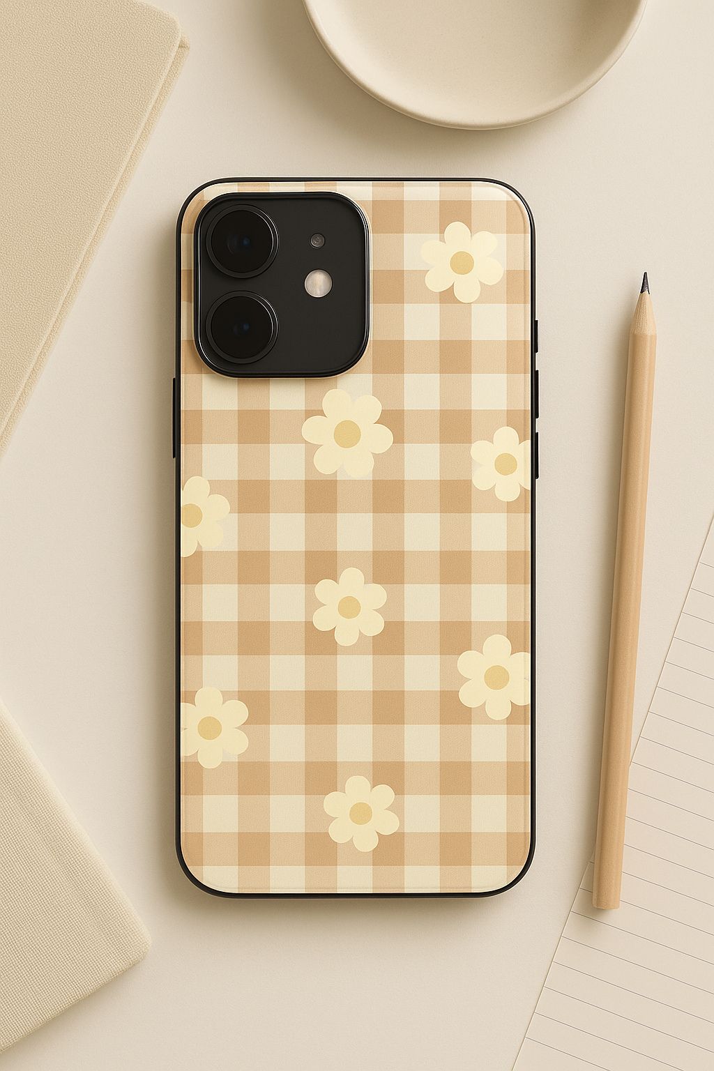 Rustic Daisy Printed Glass Back iPhone Covers (11–16) Series | Cute Designs