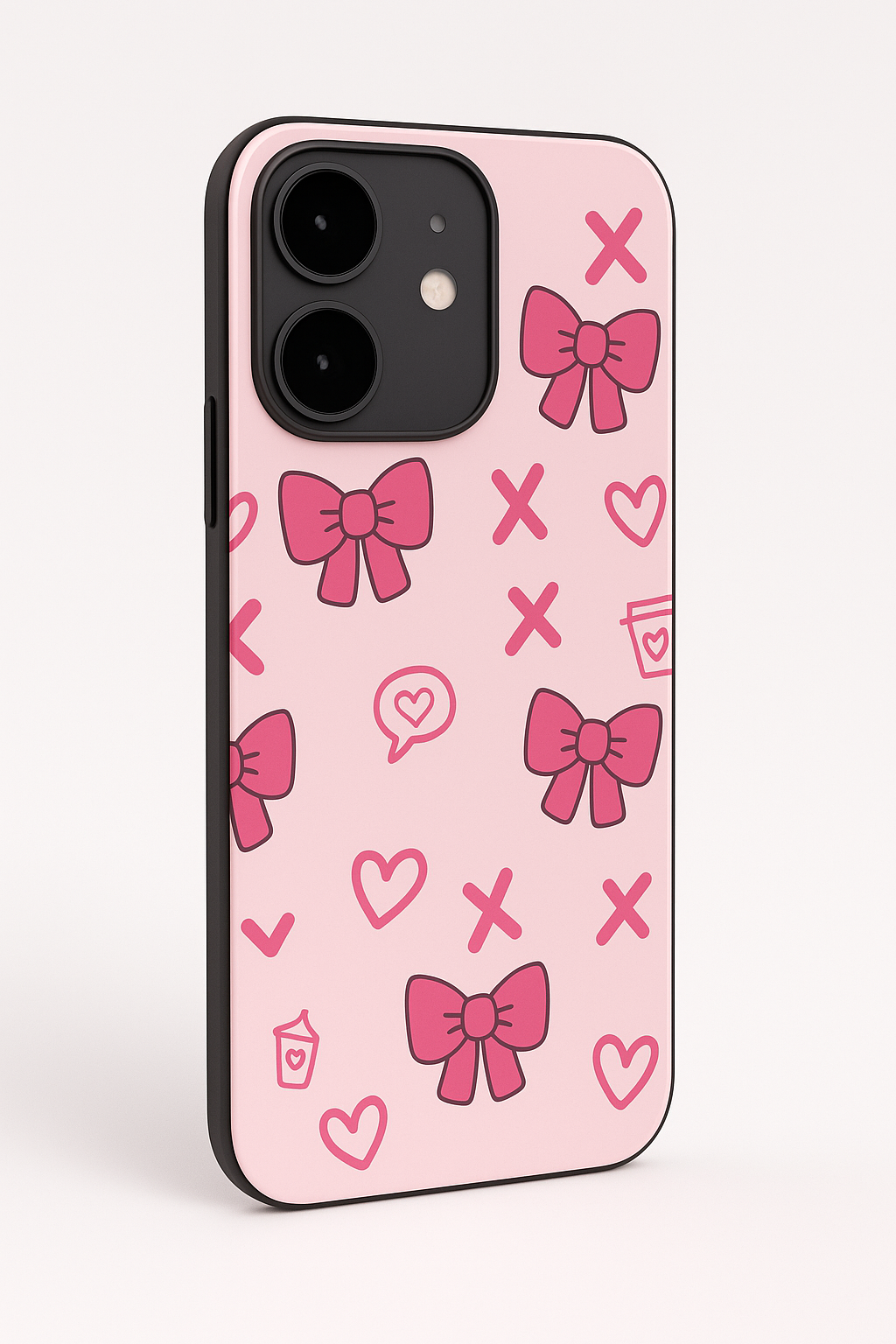 Pink Charm Printed Glass Back iPhone Covers (11–16) Series | Cute Designs