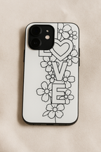 Love in Ink Printed Glass Back iPhone Covers (11–16) Series | Aesthetic Designs