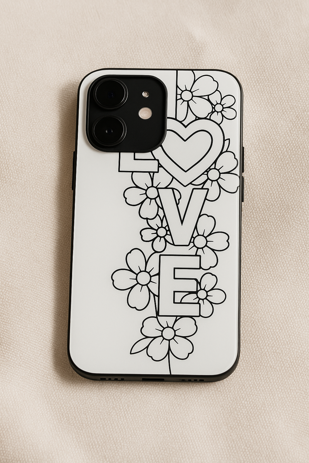 Love in Ink Printed Glass Back iPhone Covers (11–16) Series | Aesthetic Designs