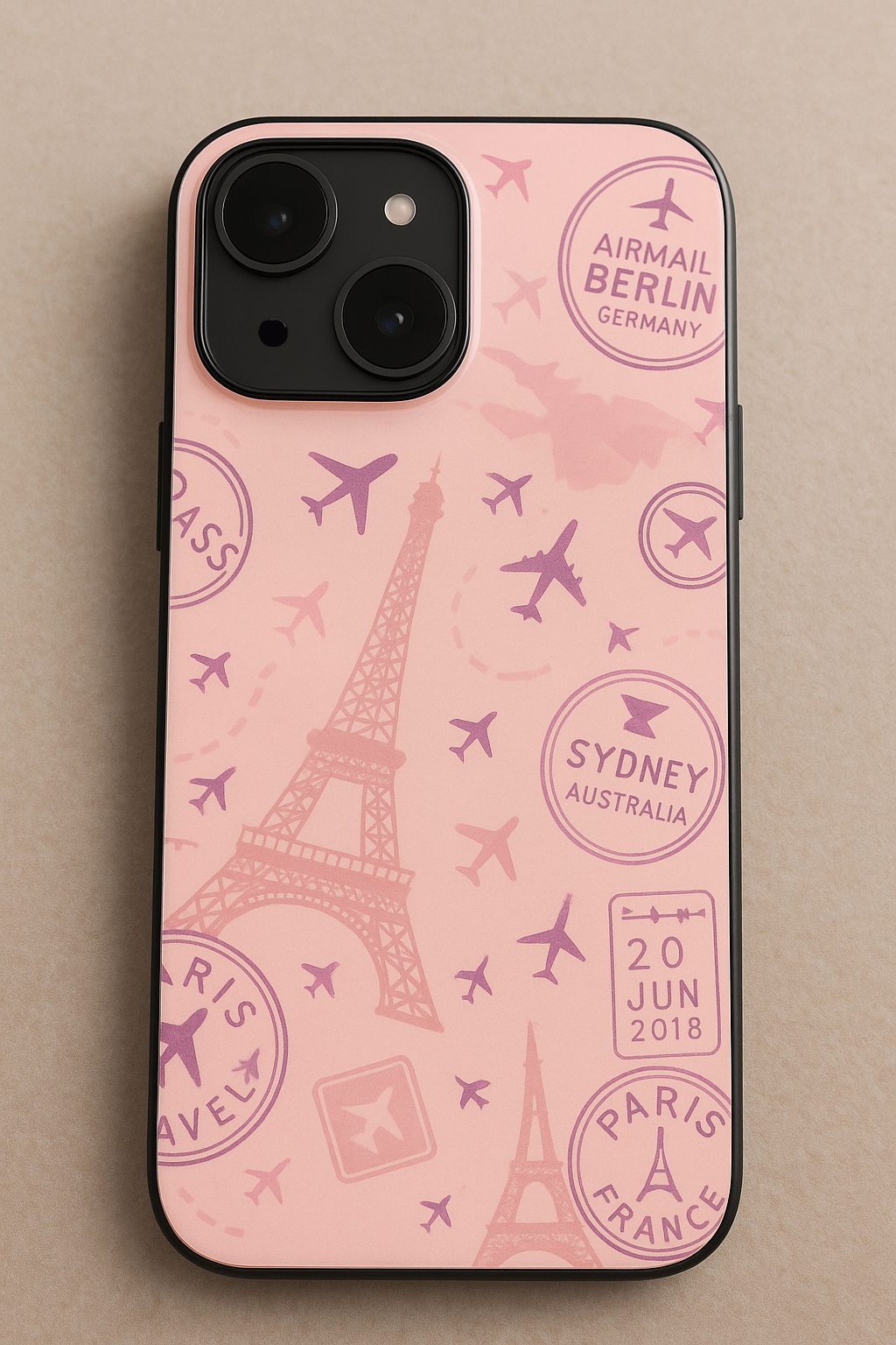 Travel Bug Printed Glass Back iPhone Covers (11–16) Series | Aesthetic Designs
