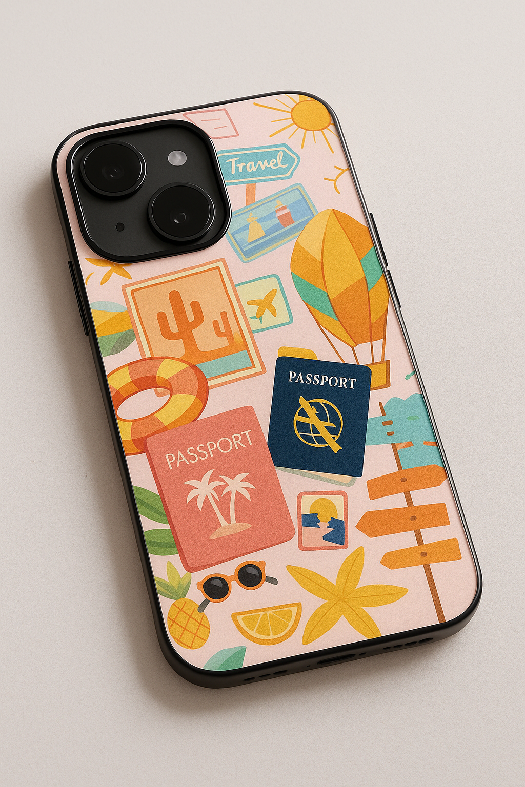Vacay Vibes Printed Glass Back iPhone Covers (11–16) Series | Aesthetic Designs