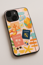 Vacay Vibes Printed Glass Back iPhone Covers (11–16) Series | Aesthetic Designs