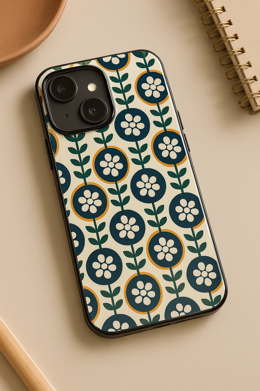 Daisy Retro Pop Printed Glass Back iPhone Covers (11–16) Series | Aesthetic Designs