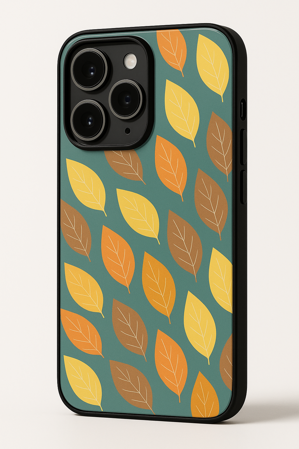 Falling Leaves Printed Glass Back iPhone Covers (11–16) Series | Aesthetic Designs