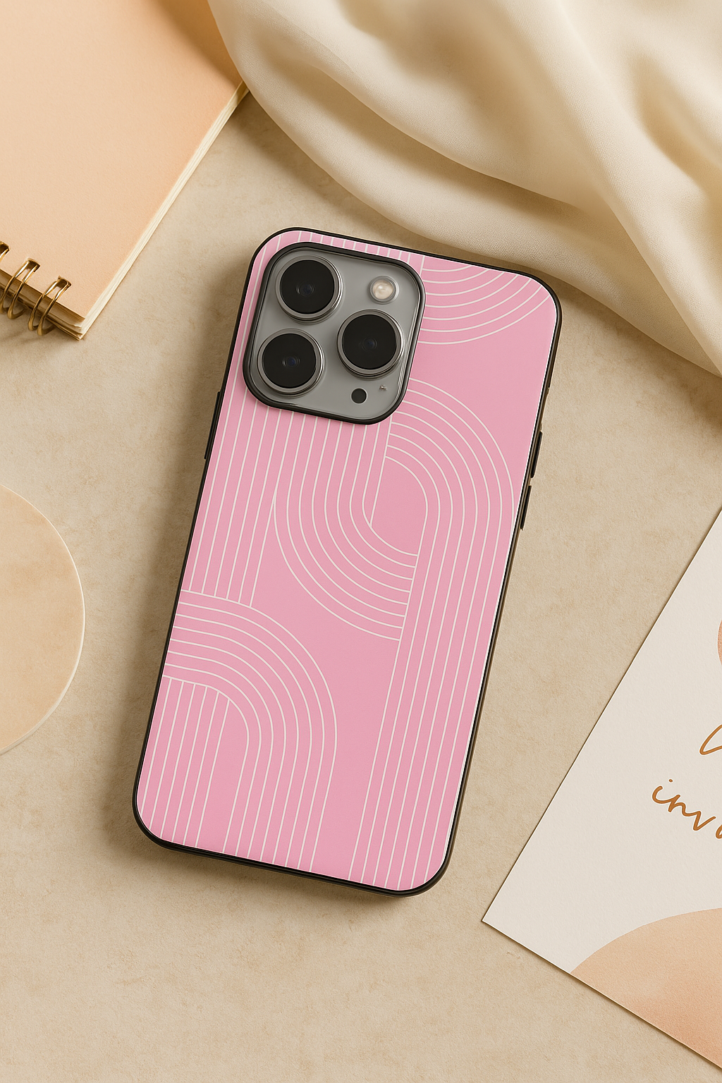 Linear Blush iPhone Covers (11–16) Series | Aesthetic Design