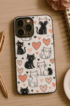 Meowgical Hearts iPhone Covers (11–16) Series | Cute Design