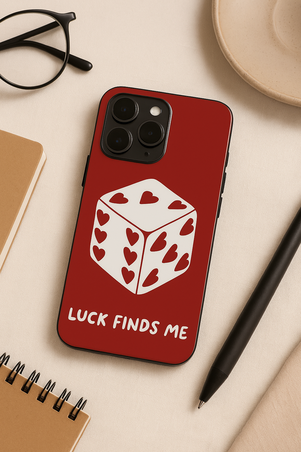 Hearts & Dice iPhone Covers (11–16) Series |Cute Design