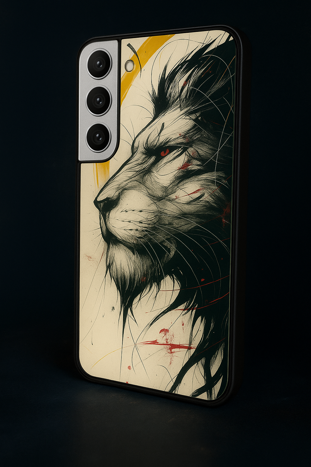 Fierce-full Lion Premium Glass Back Cover For Samsung Galaxy S, A, M & F Series