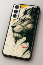Fierce-full Lion Premium Glass Back Cover For Samsung Galaxy S, A, M & F Series
