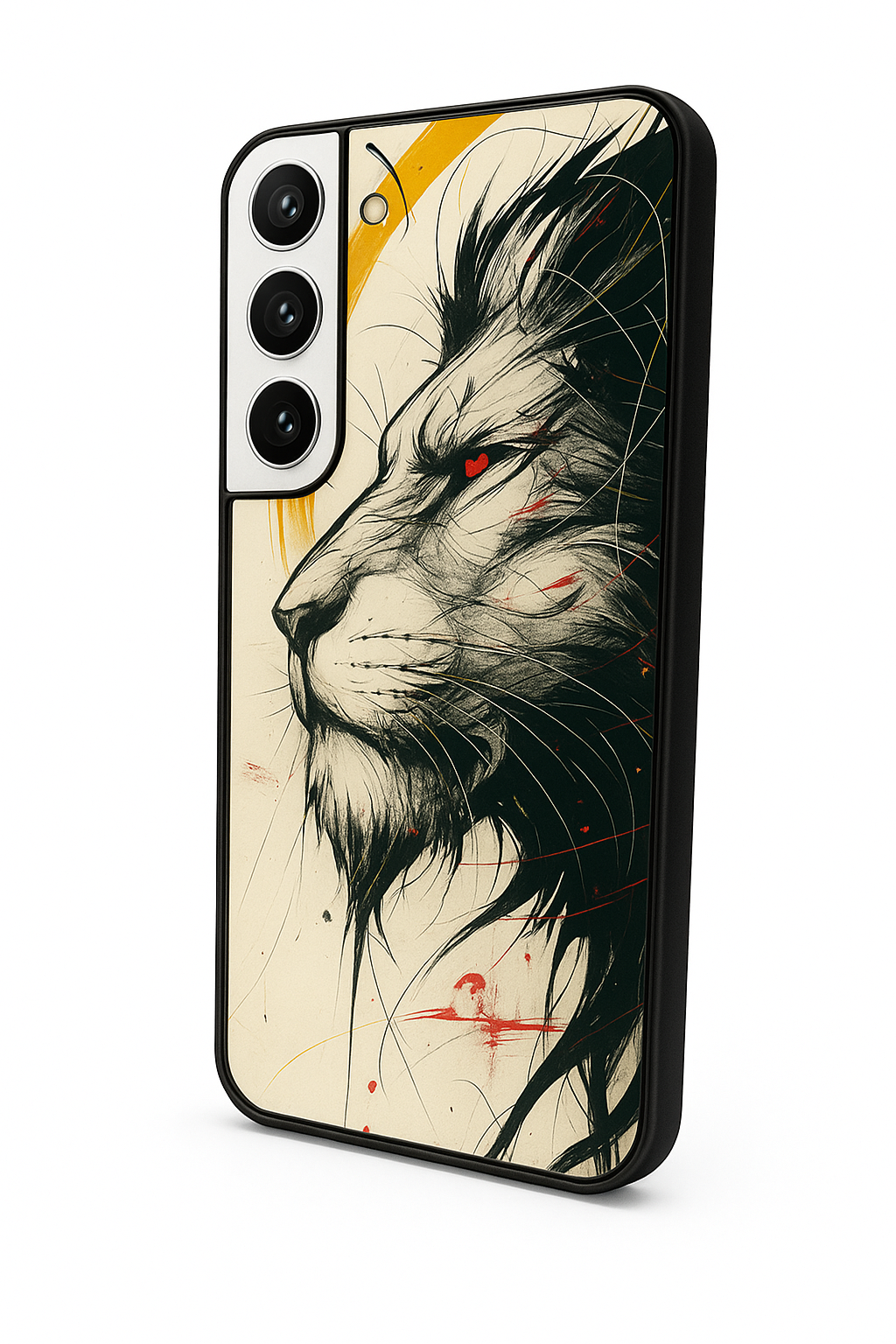 Fierce-full Lion Premium Glass Back Cover For Samsung Galaxy S, A, M & F Series